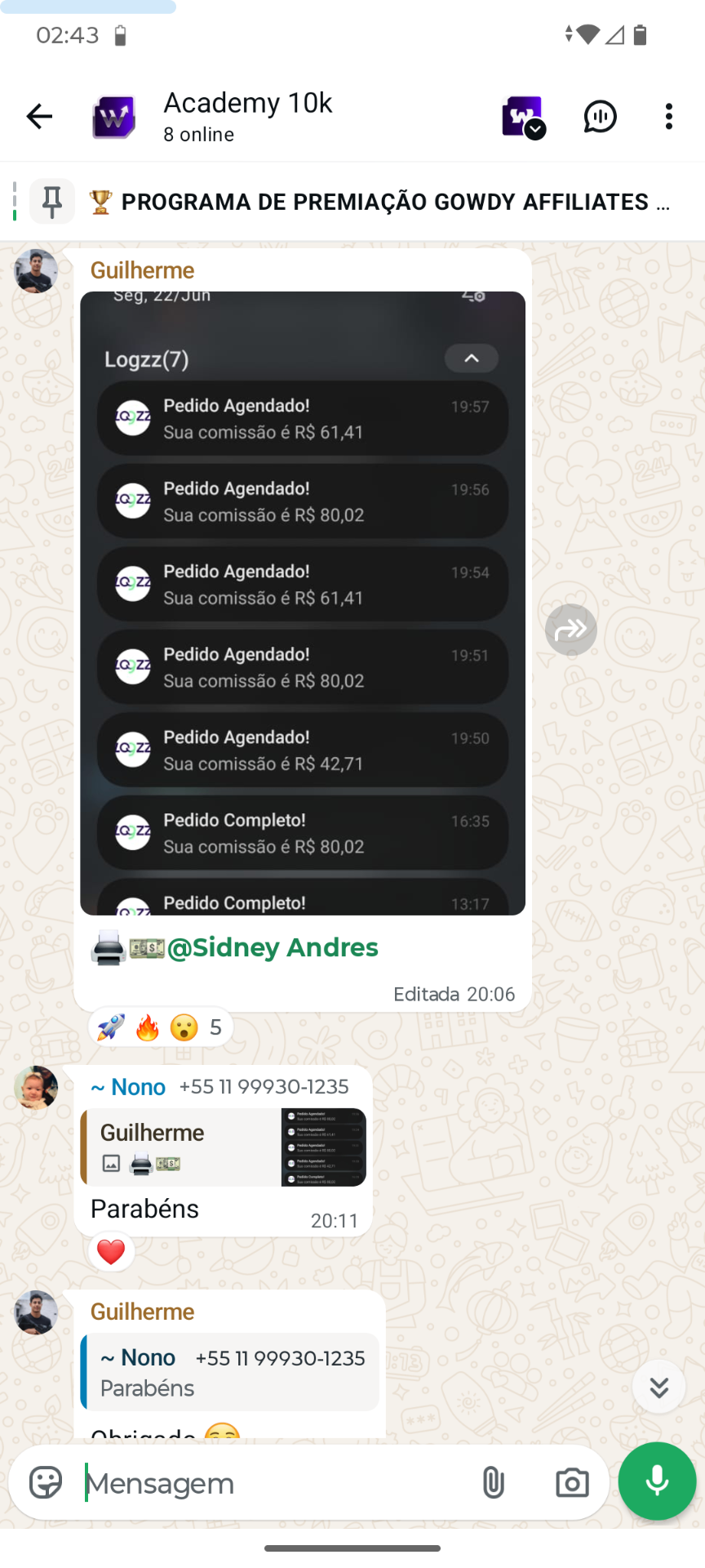 Print de resultado real de aluno #8