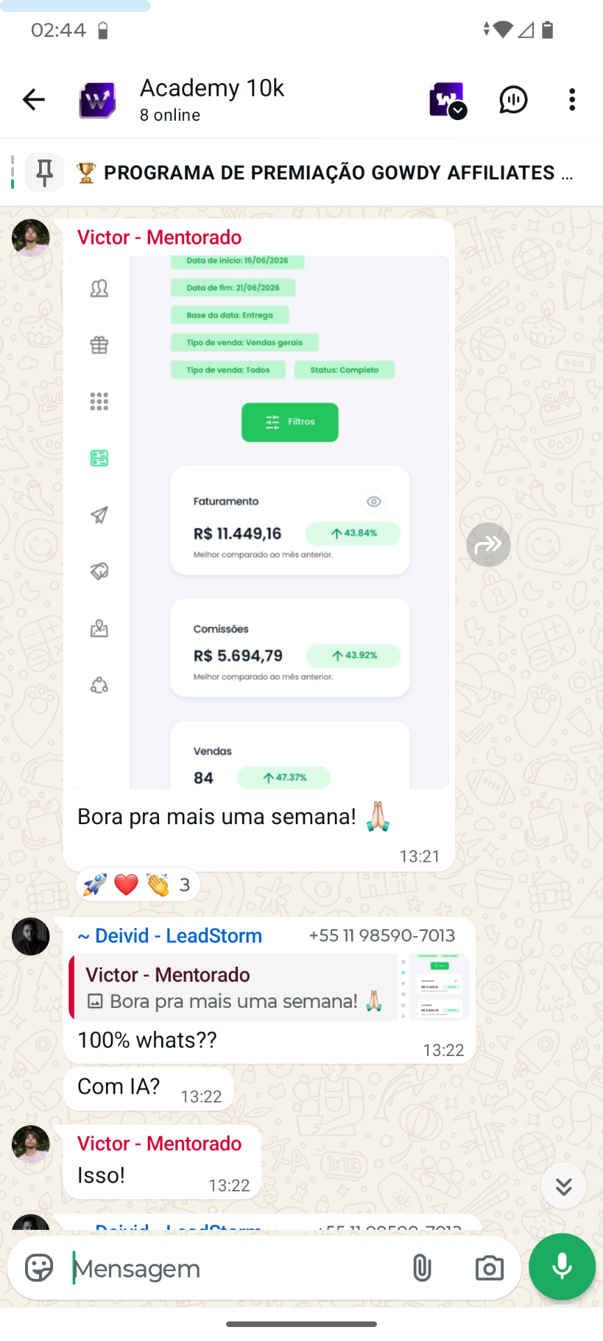 Print de resultado real de aluno #10